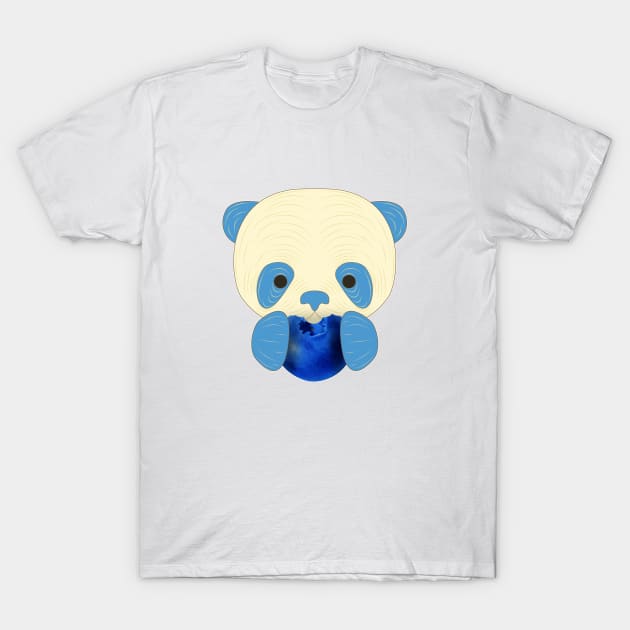 cute panda eat blueberry T-Shirt by dwalikur